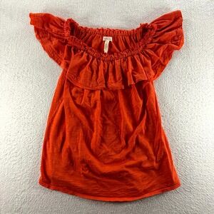 Matilda Jane‎ Everything I See Orange Ruffle Top Womens Small Sleeveless Summer